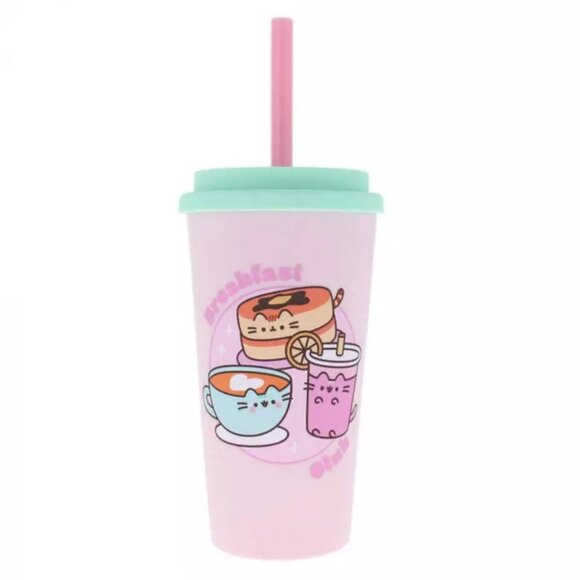 Pusheen® The Cat Breakfast Tumbler Plastic water juice cup with straw - Picture 1 of 10